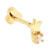 Piercing Zag Bijoux Winchester acier doré_x005f_x000D_étoile oxyde