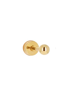 Puce d'oreille Zag Bijoux boule acier doré 3mm
