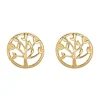 Puces d'oreilles arbre de vie or jaune 9 carats
