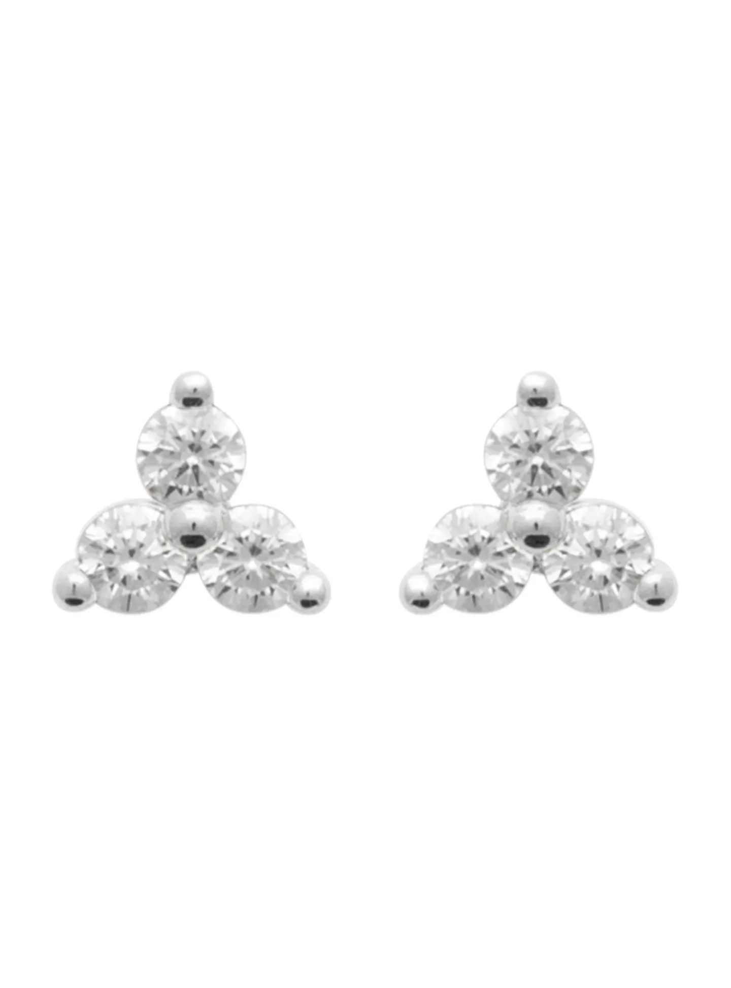 Puces d'oreilles Brillaxis argent rhodié 3 oxydes