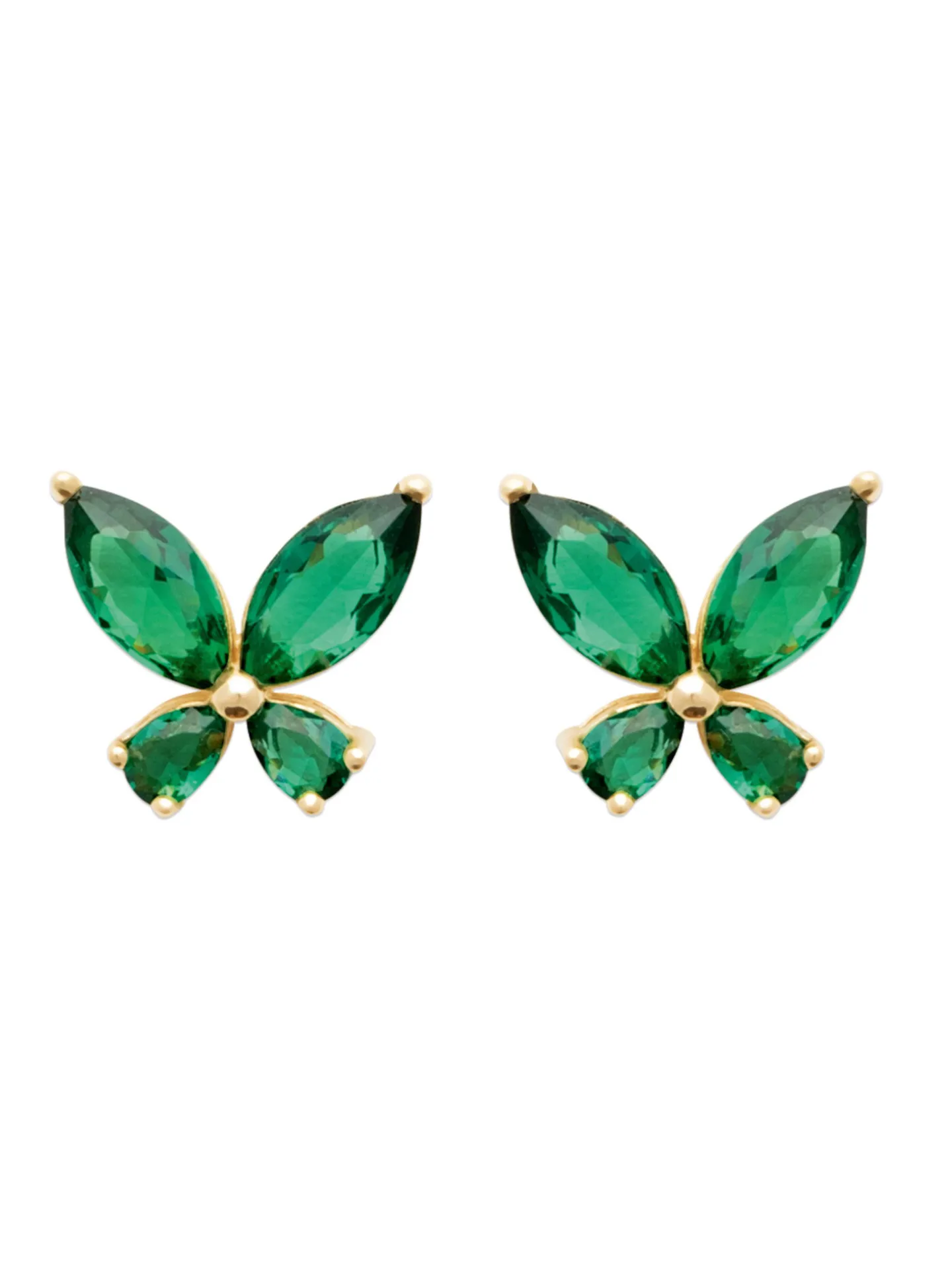 Puces d'oreilles Brillaxis papillons oxydes verts