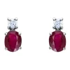 Puces d'oreilles Brillaxis or jaune rubis et oxydes
