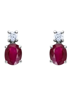 Puces d'oreilles Brillaxis or jaune rubis et oxydes