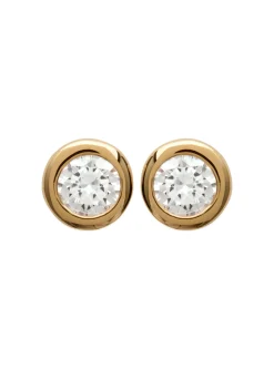 Puces d'oreilles Brillaxis plaqué or 4mm