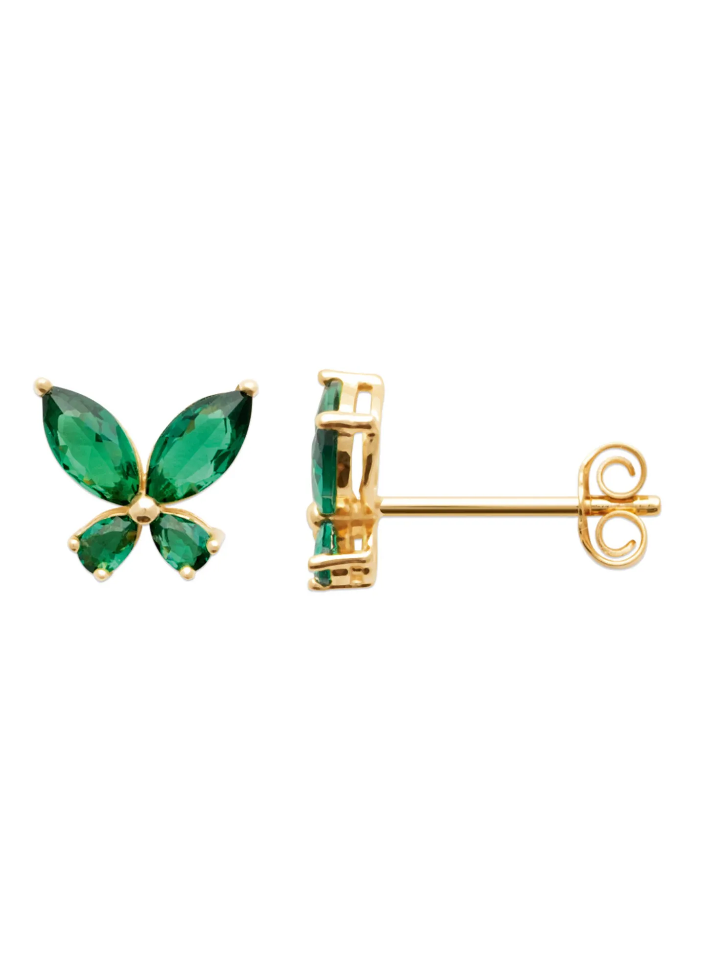 Puces d'oreilles Brillaxis papillons oxydes verts