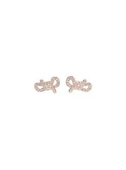 Puces d'oreilles Swarovski noeuds rosés