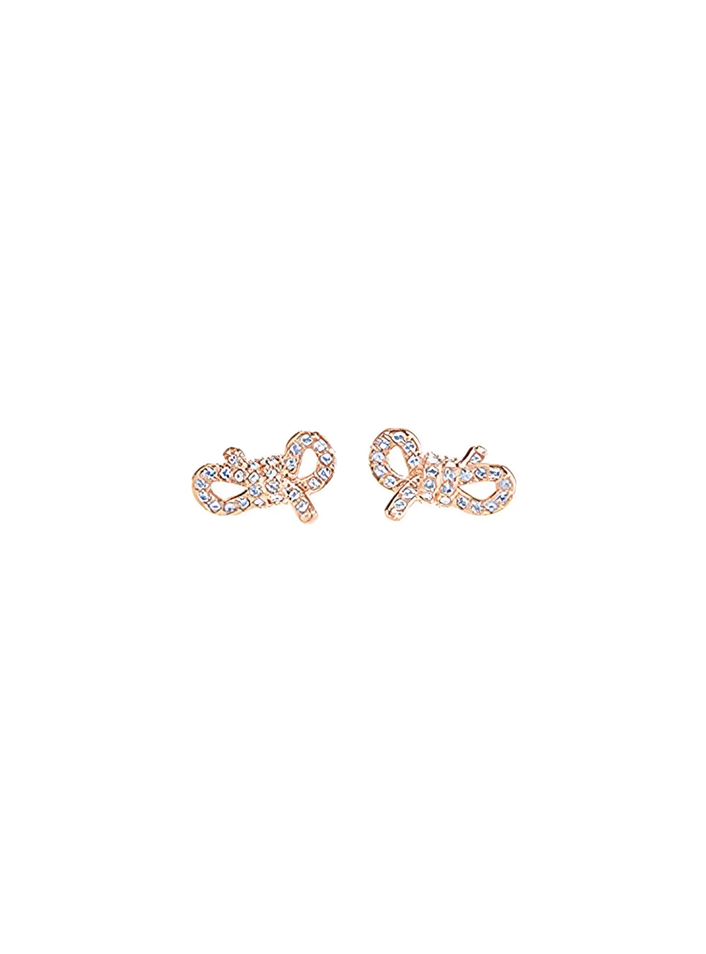 Puces d'oreilles Swarovski noeuds rosés