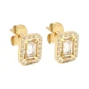 Puces d'oreilles Zag Bijoux acier doré oxydes