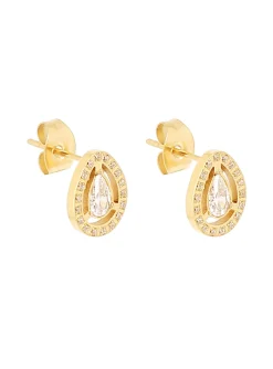 Puces d'oreilles Zag Bijoux Dalna acier doré