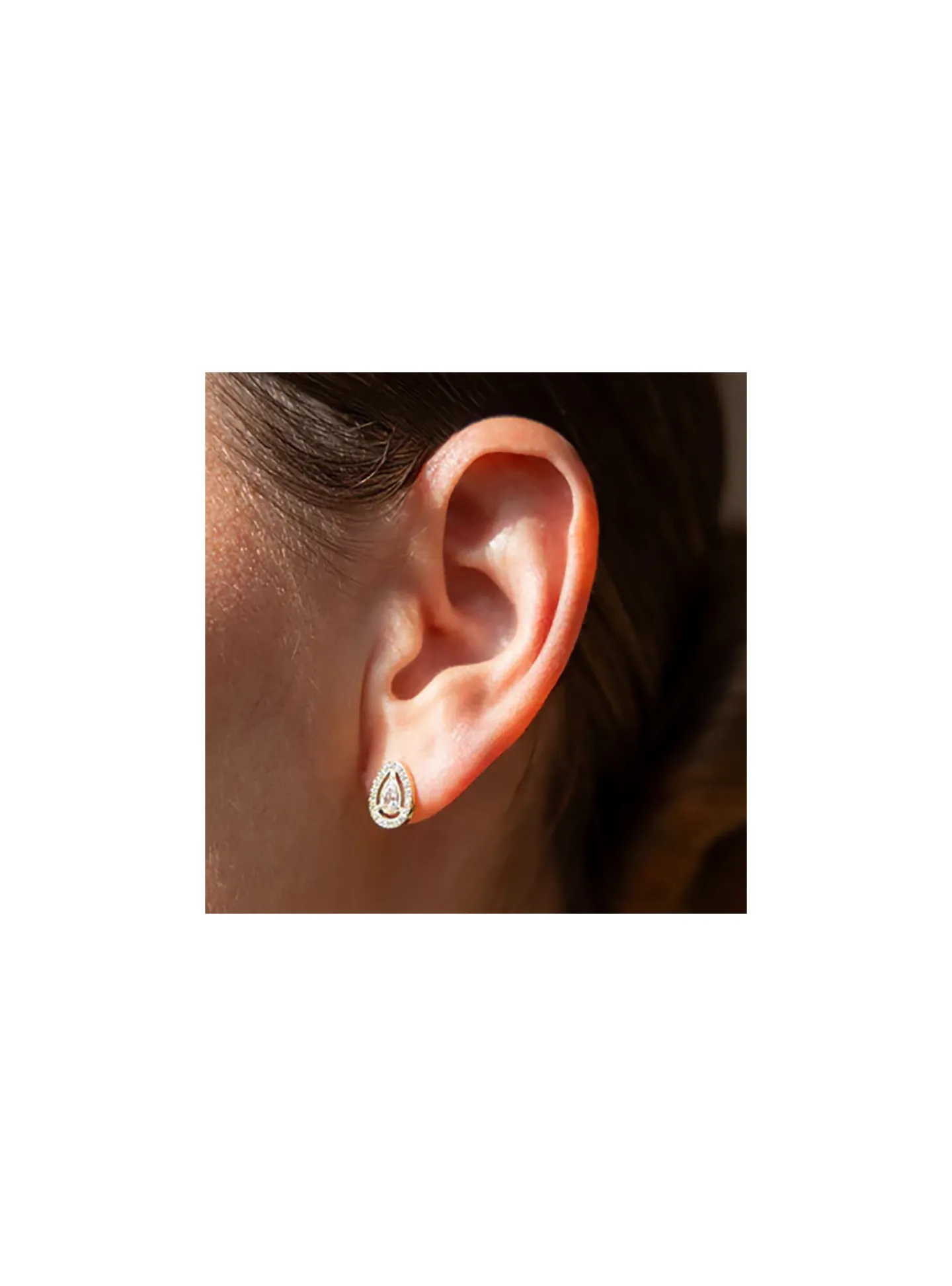 Puces d'oreilles Zag Bijoux Dalna acier doré