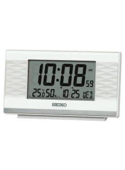 Réveil Seiko affichage digital plastique blanc perle