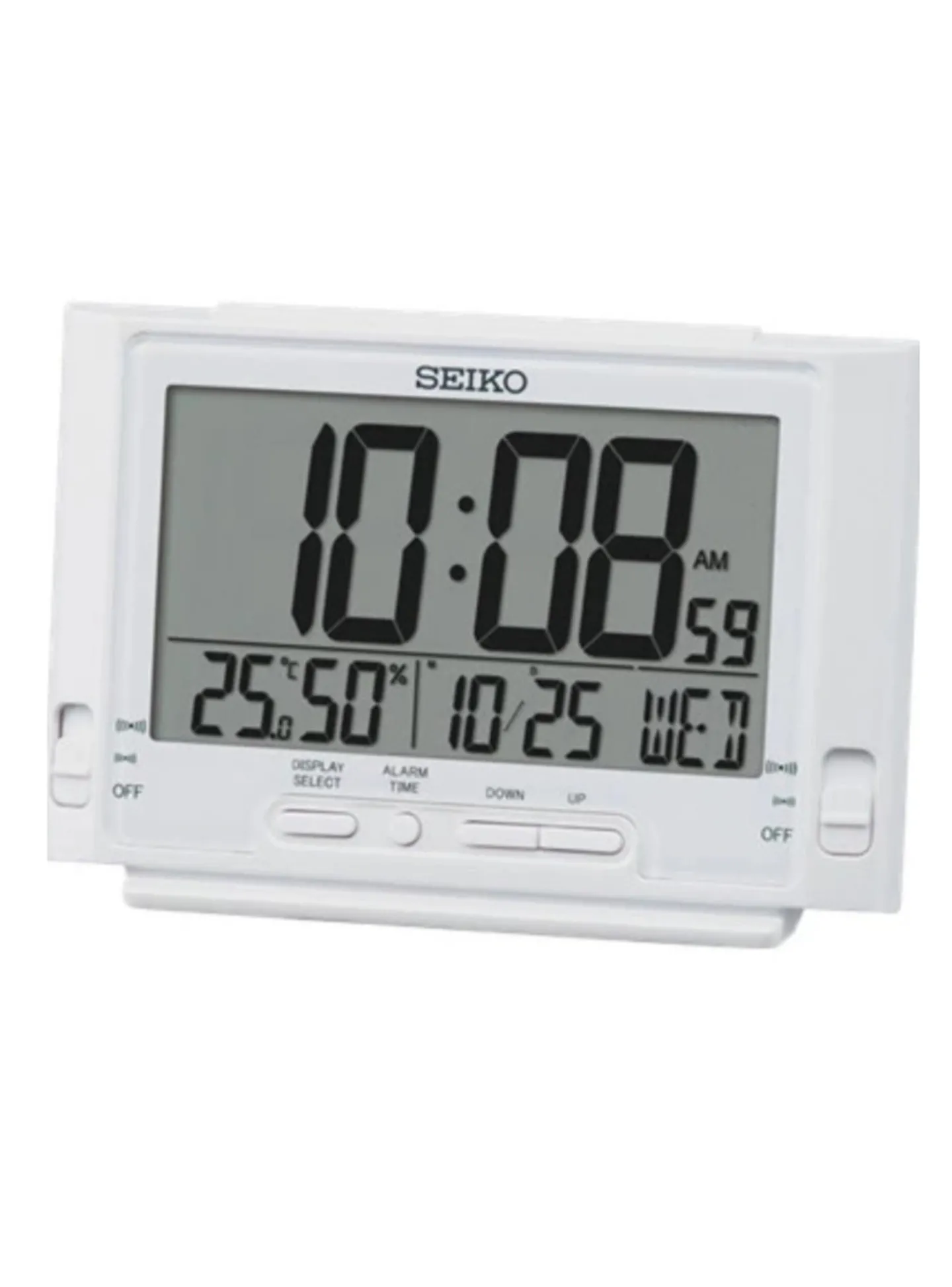 Réveil Seiko affichage digital blanc