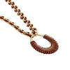 Sautoir Agatha Twiggy doré_x005f_x000D_cuir camel