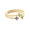 Set de 2 bagues Agatha Beloved argent doré oxydes