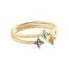 Set de 2 bagues Agatha Beloved argent doré oxydes
