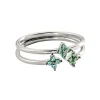 Set de 2 bagues Agatha Beloved argent oxydes
