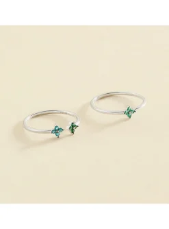Set de 2 bagues Agatha Beloved argent oxydes
