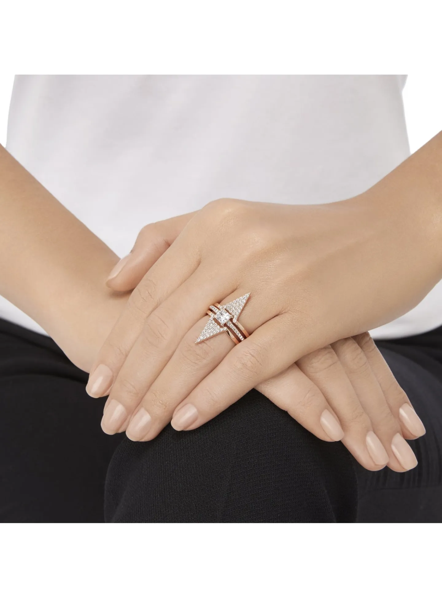 Set de bagues Swarovski Funk rosé 55