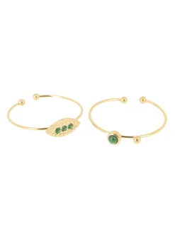 Set de bagues Zag Bijoux Posy oxydes verts malachite