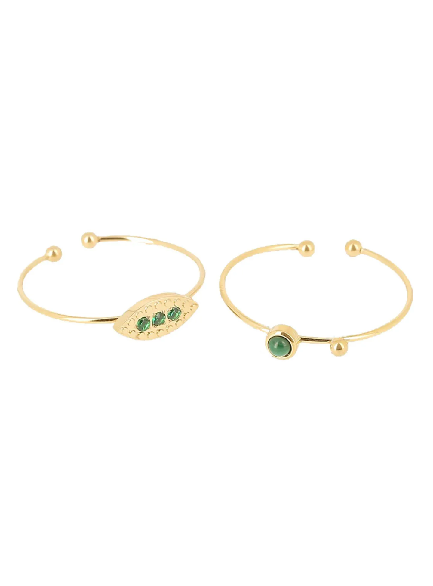 Set de bagues Zag Bijoux Posy oxydes verts malachite