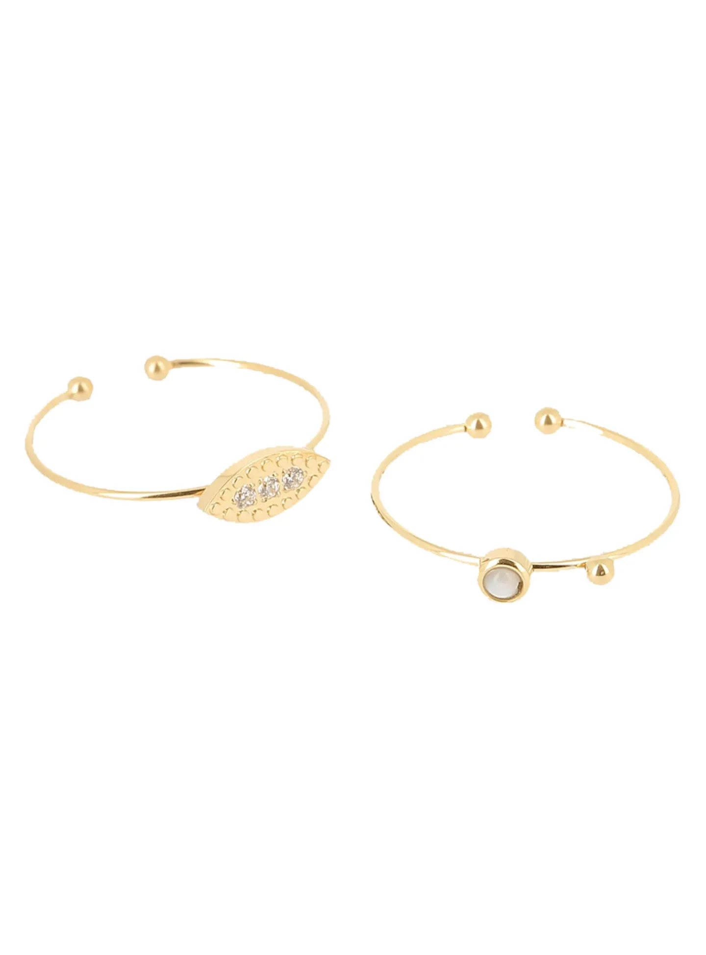Set de bagues Zag Bijoux Posy oxydes blancs nacre
