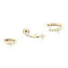Set de trois piercings créoles Agatha Beloved doré
