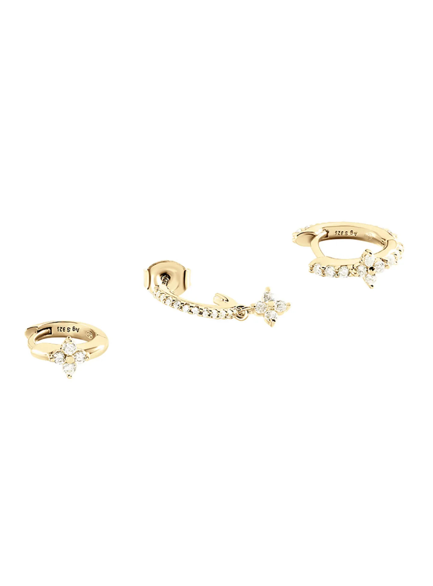 Set de trois piercings créoles Agatha Beloved doré