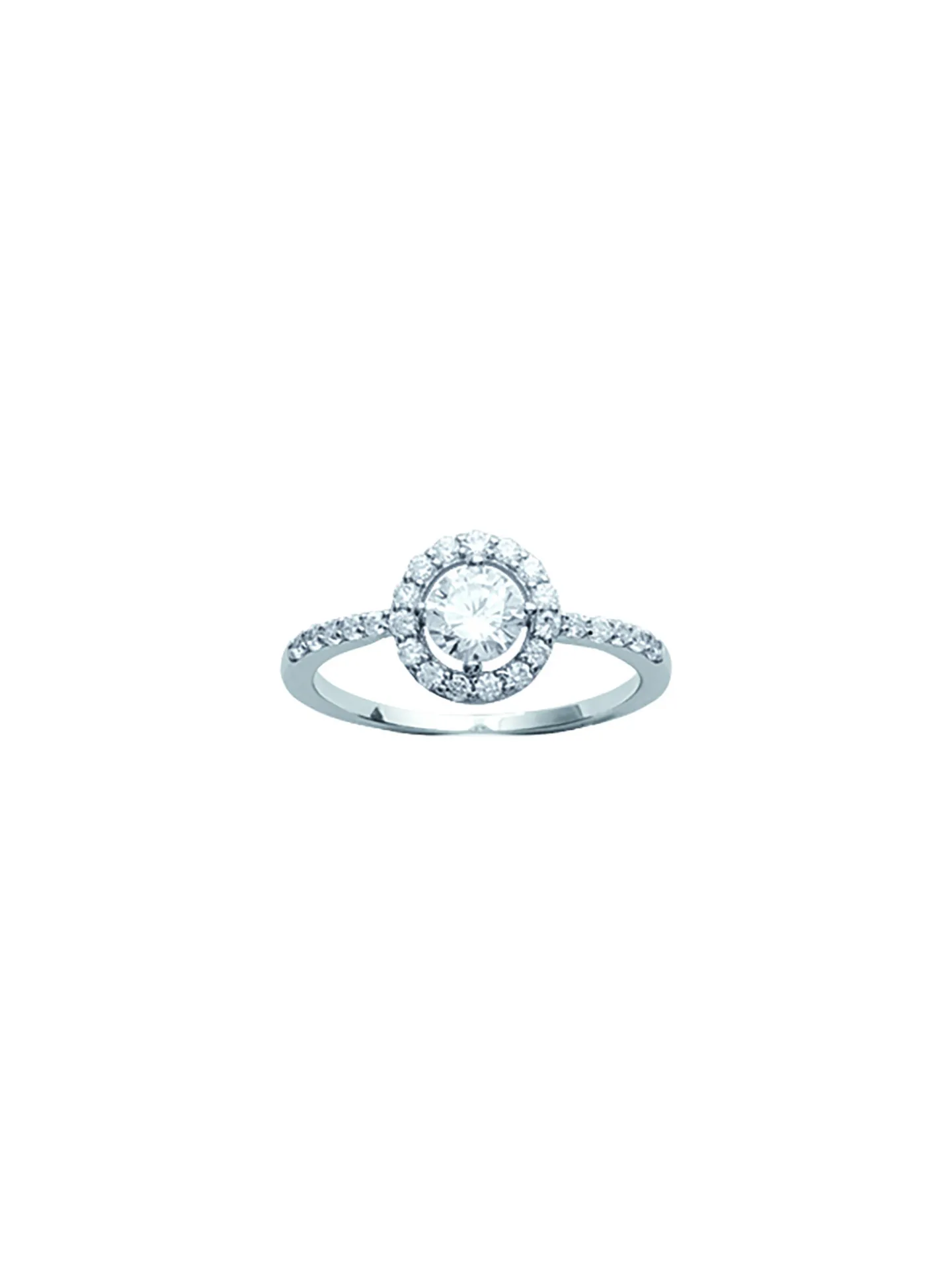Solitaire accompagné argent zirconium