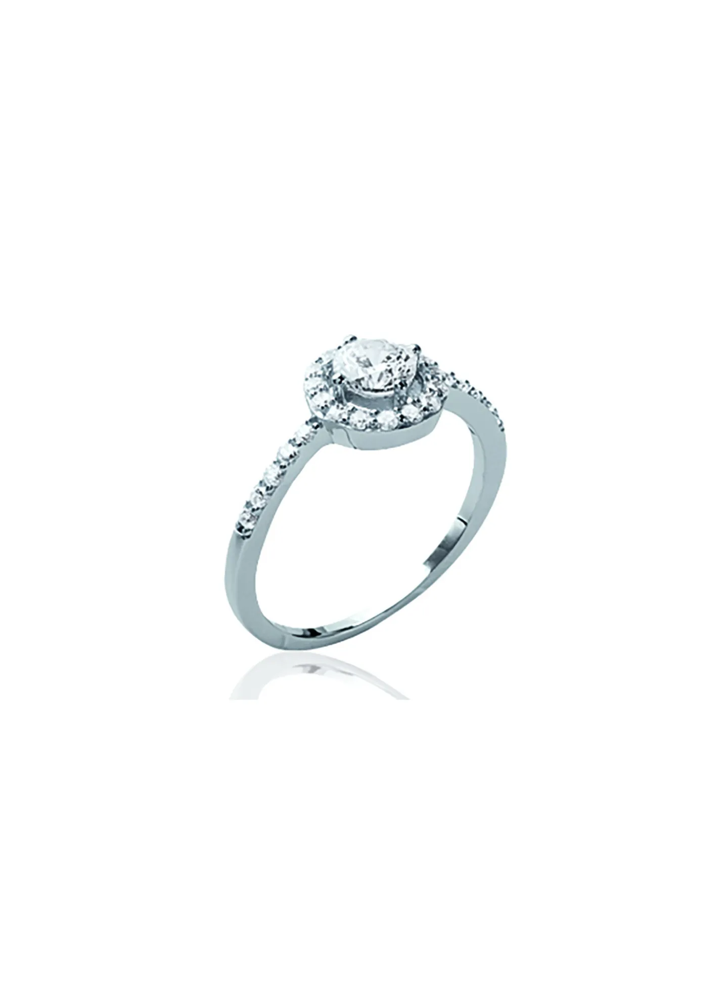 Solitaire accompagné argent zirconium