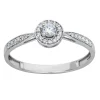 Solitaire accompagné or blanc 18 carats diamants