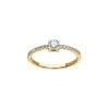 Solitaire accompagné or jaune 18 carats