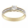 Solitaire accompagné or jaune 9 carats oxydes