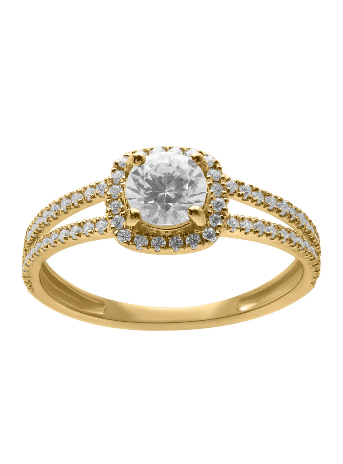 Solitaire accompagné or jaune 9 carats oxydes