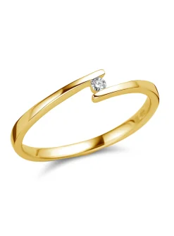 Solitaire Brillaxis croisé or jaune diamant