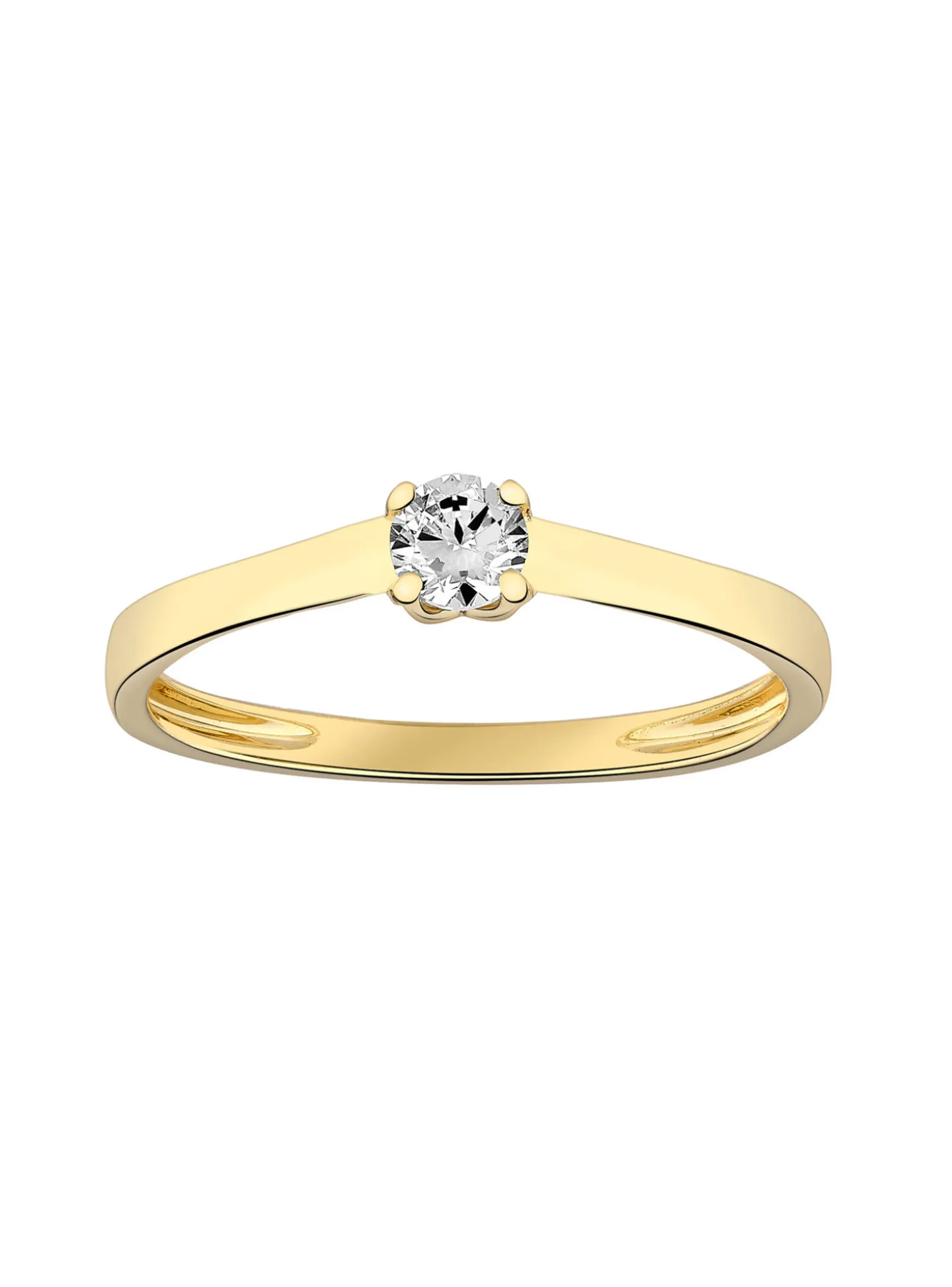 Solitaire Brillaxis diamant 4 griffes or 18 carats_x005f_x000D_0.30 ct