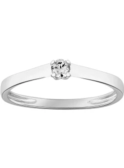 Solitaire Brillaxis diamant griffes or 18 carats_x005f_x000D_0.10 ct