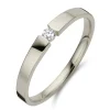 Solitaire Brillaxis diamant or blanc 18 carats 0.130