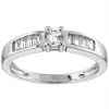 Solitaire Brillaxis or blanc diamants rond/baguette