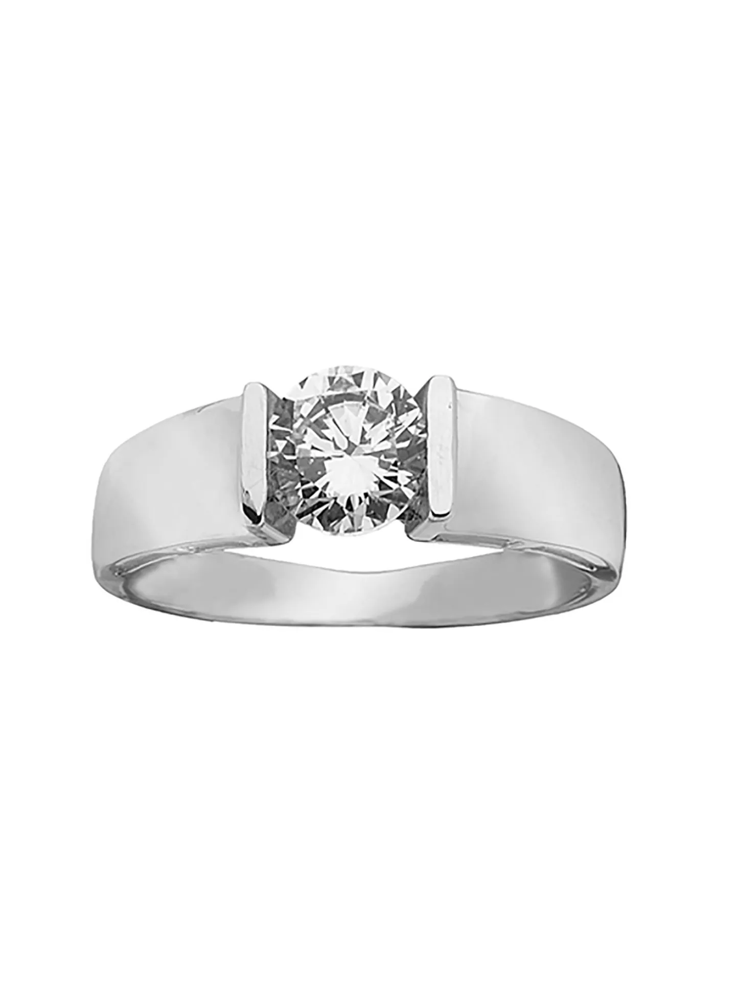 Solitaire Brillaxis or blanc 18 carats