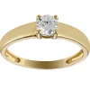 Solitaire Brillaxis or jaune 9 carats oxyde