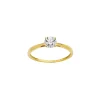Solitaire Brillaxis or jaune 18 carats oxyde