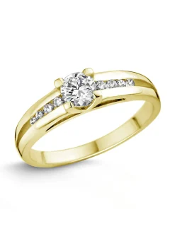Solitaire diamant accompagné
