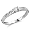 Solitaire diamant accompagné serti cuvette