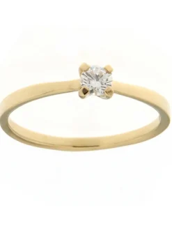 Solitaire diamant griffes plates