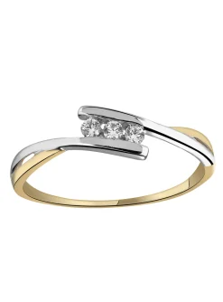 Trilogie Brillaxis or bicolore 18 carats oxydes