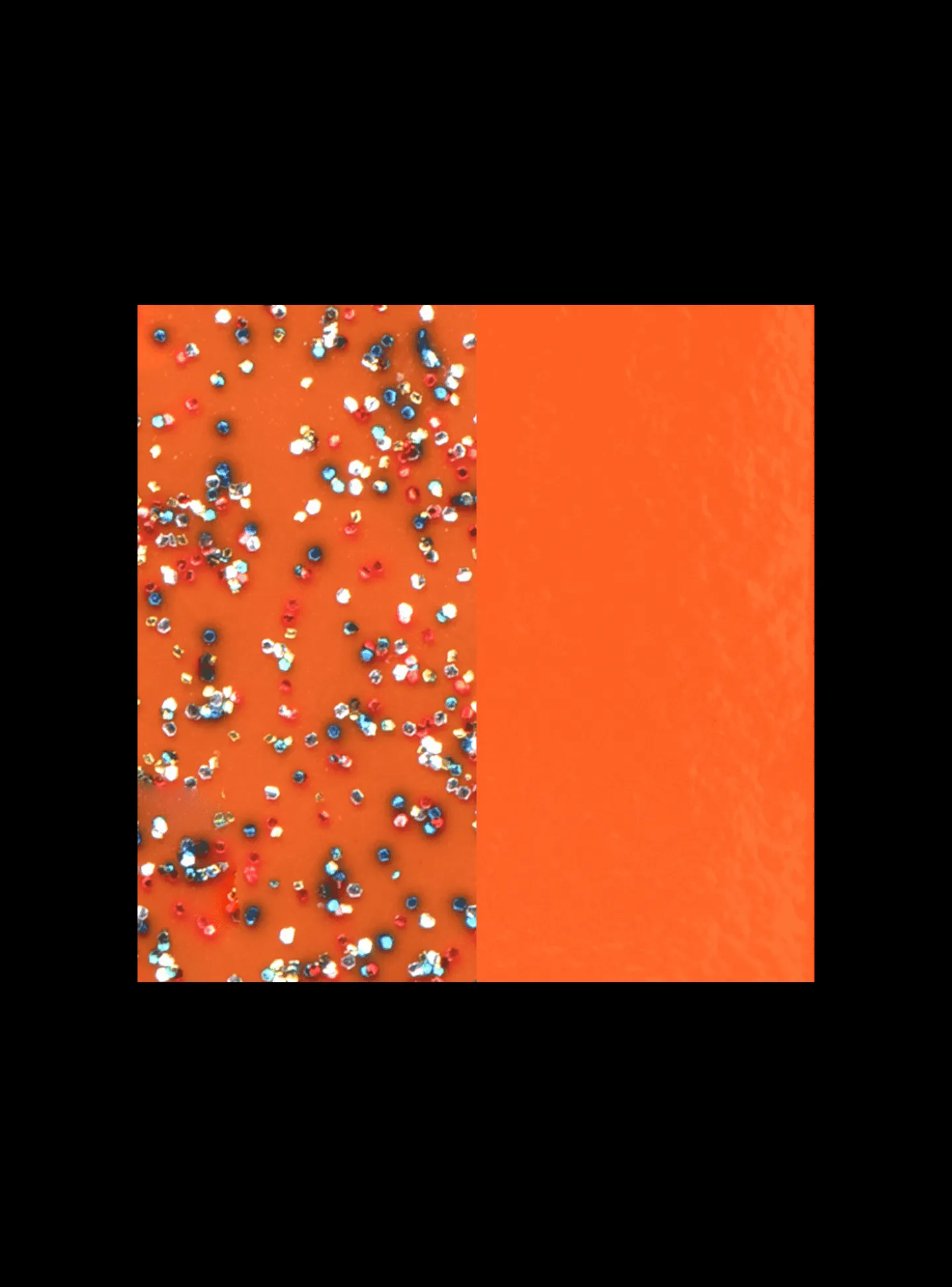 Vinyle créoles Les Georgettes Paillettes/Orange 30mm